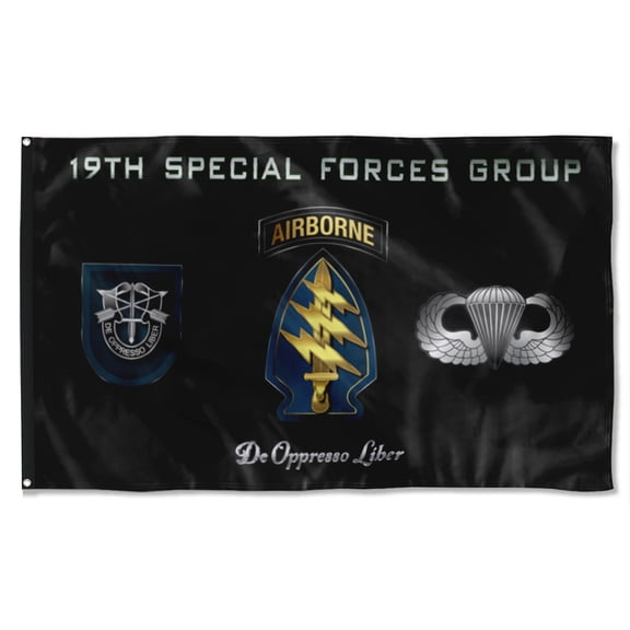 Cayyon Custom 19th Sfg Airborne Flag 3x5Feet Military Banner with 2 Brass Grommets