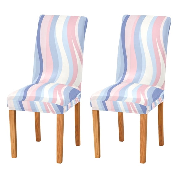 Yayeee 2 Pack Dining Chair Covers Stretch Parson Chairs Slipcovers Seat Protector, Abstract Pink