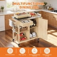 thumbnail image 3 of QinaQin Chariot de Gril d'Extérieur en Bois Robuste avec Dessus en Acier Inoxydable, Armoire de Rangement, Tiroir, Étagères Ouvertes et Roues Verrouillables Îlot de Cuisine Roulant Portable et Table de Préparation, 3 of 9