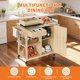 thumbnail image 4 of QinaQin Carrito de cocina exterior de madera con cubierta de acero inoxidable, gabinete, cajón, repisas abiertas y ruedas con seguro para asador o prep, 4 of 9