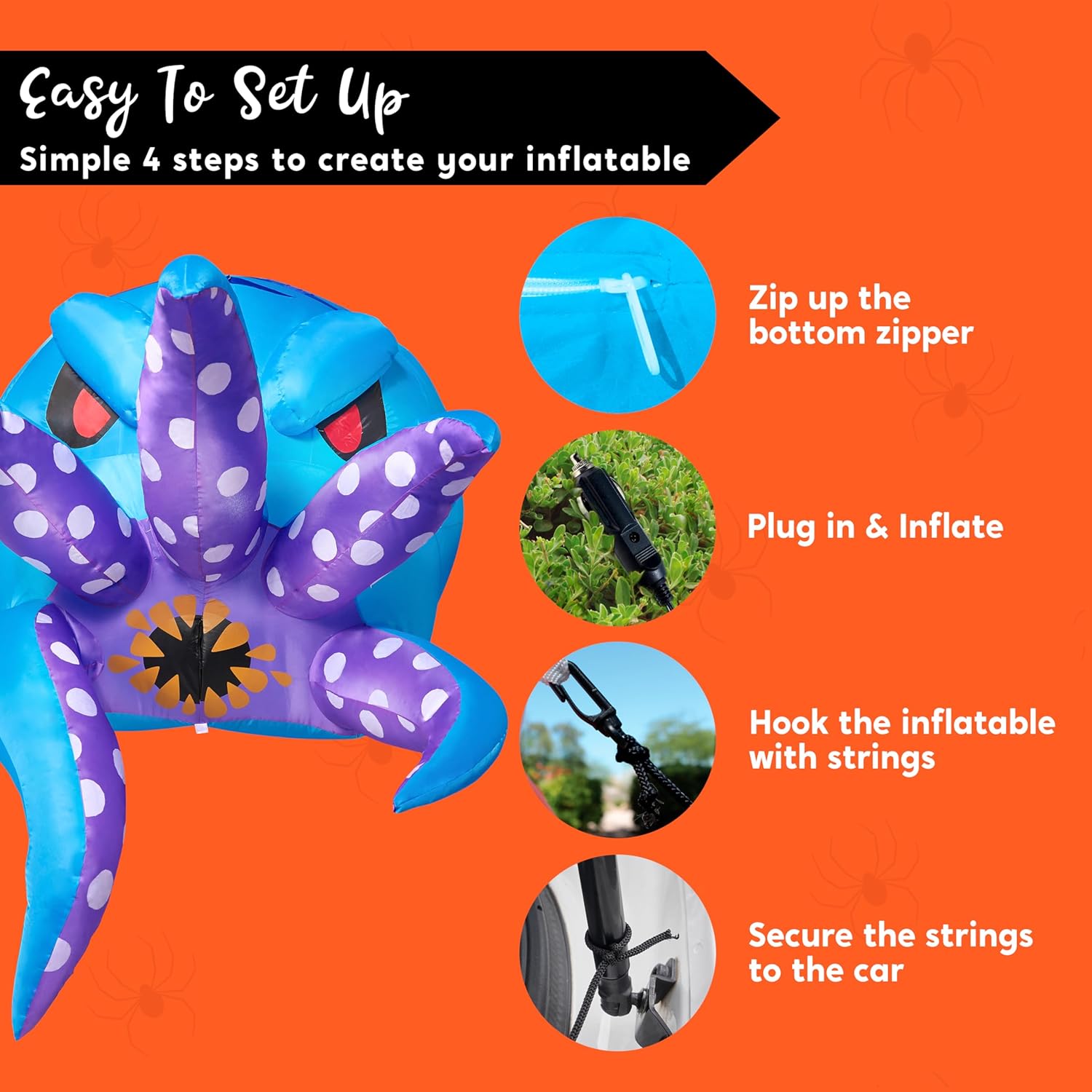 Joyfy 5ft Halloween Inflatable Octopus Trunk-or-Treat photo 2