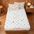 thumbnail image 4 of meiyoeat Colorful Cute Floral Zipper Twin Comforter Sets with Fitted Sheet and 2 Pillowcases For Girls,Pink Ribbon Bow Zipper Bedding Set For Kids,Polkadot Reversible,4-Piece, 4 of 7