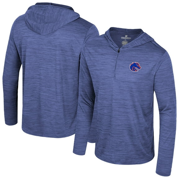Men's Colosseum Royal Boise State Broncos Always Sunny Lightweight Quarter-Zip Hoodie