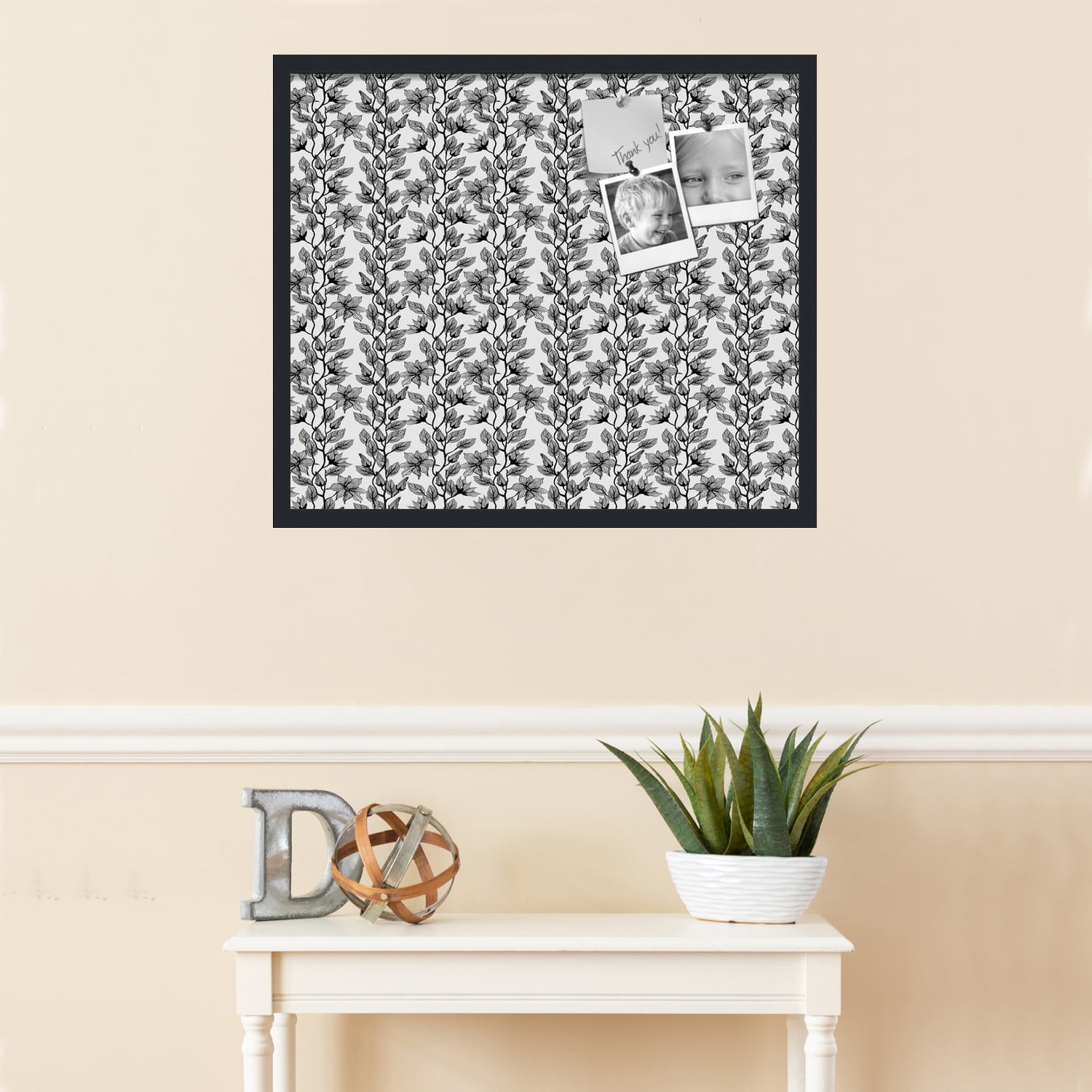 PinPix 28x24 Custom Cork Bulletin Board Floral Design Black Carnation Poster Board Has a Fabric Style Canvas Finish, Framed in Floral Design Black Carnation, by ArtToFrames (PinPix-202)