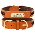 thumbnail image 3 of Pet Artist Personalized Dog Collar Soft Padded Braided Leather Custom Engraved Name ID Tags, 3 of 10