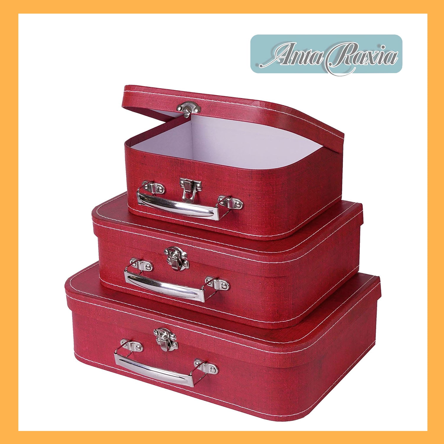 Cardboard Suitcase Boxes with Handle Paperboard Boxes with Lids for