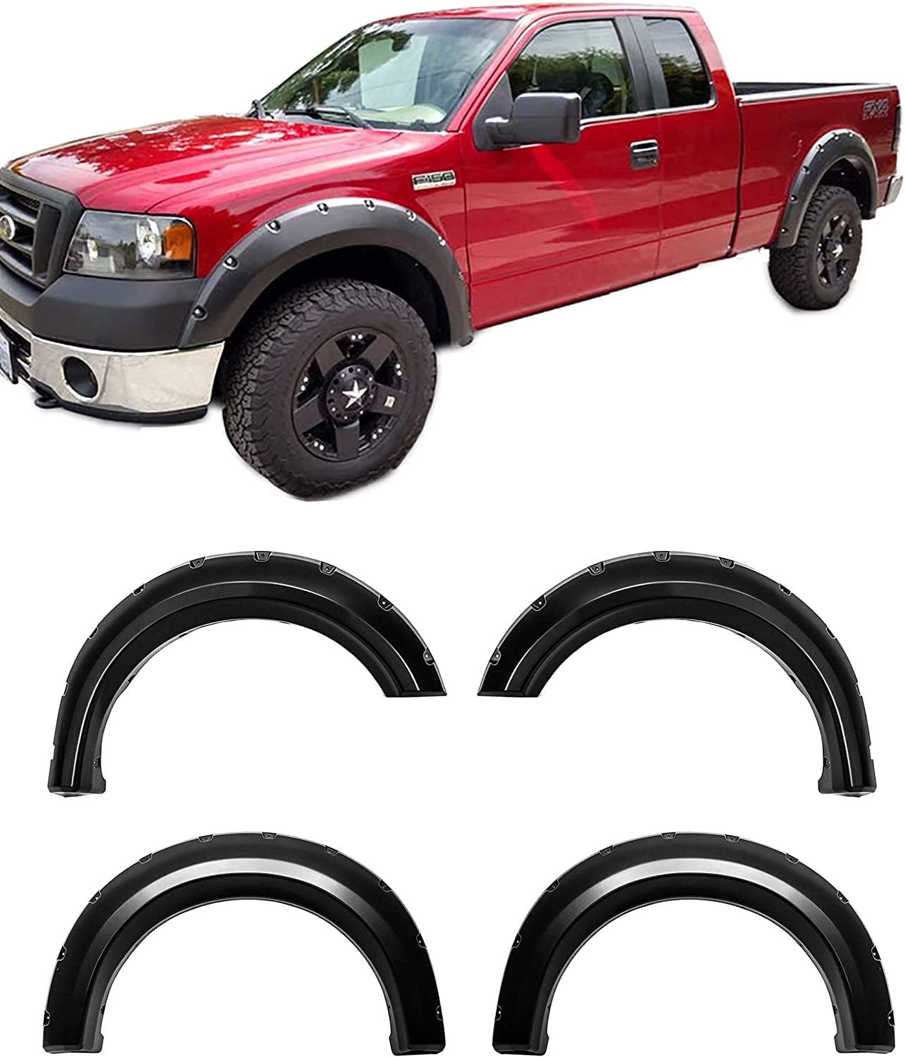 4-Piece Pocket Style Fender Flares For 1999-2007 Ford F250/F350 Super Duty (Not For Dually)