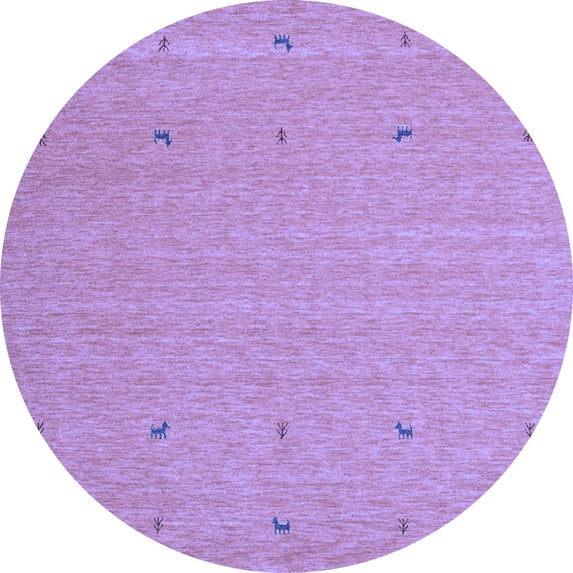 Ahgly Company Indoor Round Abstract Blue Contemporary Area Rugs, 6' Round