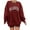 Wine red, variant on Dellytop Women's Crewneck Long Sleeve Casual Pullover Oversized Sweatshirt