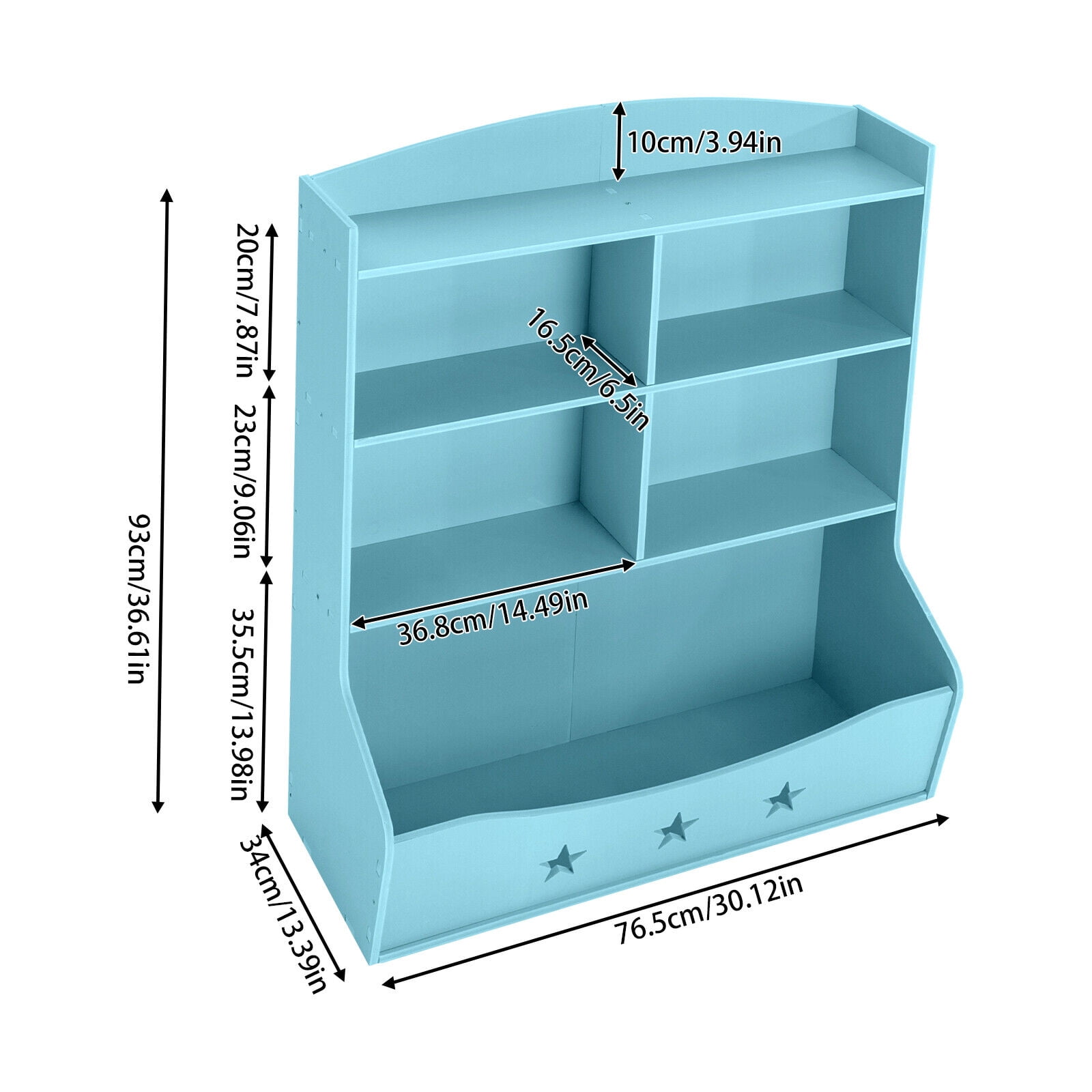Kids Bin Toy Storage Box Bookcase Organizer Shelf Playroom Bookshelves Blue 30.12*13.39*36.61in