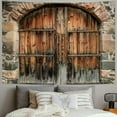 thumbnail image 2 of Orinice Stone Arch Brick Wall Wooden Door Tapestry Wall Hanging Unique Style Graphic Tapestries Home Decor Art for Living Room Bedroom Apartment Farmhouse Dorm 40x30inch, 2 of 6