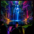 thumbnail image 2 of Simpkeely Blacklight Waterfall Tapestry - UV Reactive Glow in the Dark Neon Forest Wall Hanging, Vibrant Nature Landscape Wonderland for Bedroom, Living Room Decor - 51.2" x 59.1", 2 of 7