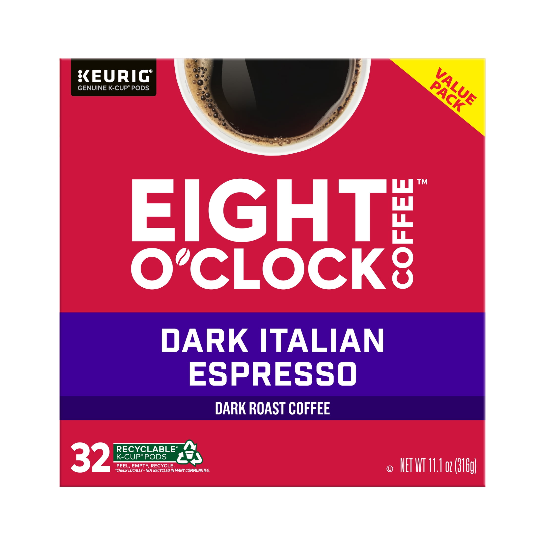 Eight O'clock Dark Italian Roast, 100% Arabica, K-Cup for Keurig