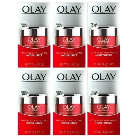 Olay Regenerist Micro-Sculpting Cream, Advanced Anti-Aging Moisturizer, 14g (0.5 Oz) (Pack of 6)