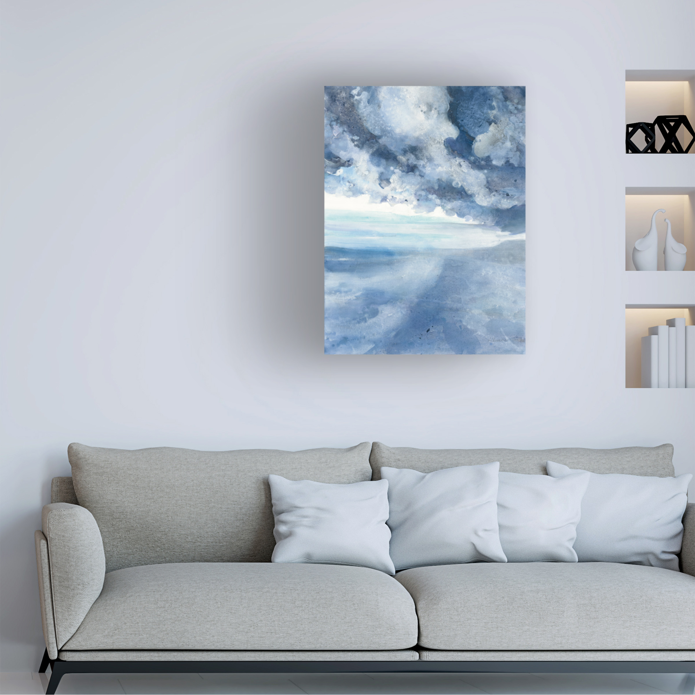 Trademark Fine Art 'The Sea And Clouds' Canvas Art by Albena Hristova