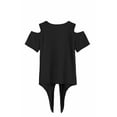 thumbnail image 4 of Arshiner 2 Pieces Short Set Black Solid Color Shirt and Shorts Set Tee Suit Shirts Set for Girls Gifts Causal Outfit for 4-12 Years, 4 of 8