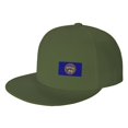 thumbnail image 1 of DouZhe Flat Brim Cap Snapback Hat, Nebraska State Flag Prints Adjustable Green Adult Baseball Cap, 1 of 6