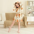 thumbnail image 3 of FORMRS Niños Bathrobe Unisex Hooded Robe Soft Plush Pajamas Sleepwear, Size 4-6T, Beige Geometric Pattern, 3 of 7