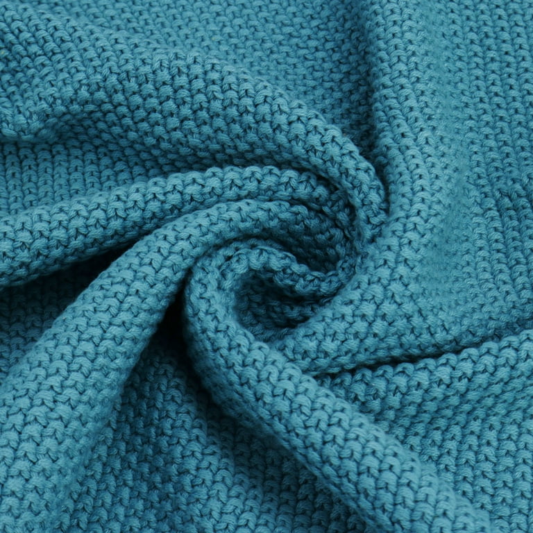 Turquoise Cable Knit Throw
