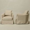 thumbnail image 5 of Sand Polyester Upholstered Swivel Barrel Armchair Set of 2 with Removable Washable Slipcover for Living Room, Bedroom, Feather Blend Cushion, Solid Wood Frame, Pillow Back Fully Assembled, 5 of 14
