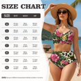 thumbnail image 6 of Garronmavis Women's Bikini Set Tummy Control High Waisted Swimsuits Tropical Floral Leopard Twist Front Crisscross Tie Back Bathing Suit Swimwear 2 Piece, 6 of 6