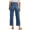 thumbnail image 2 of Mid-rise slim-fit jeans for women, with a faded denim wash, faux button design, and casual straight-leg pants., 2 of 4