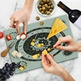 thumbnail image 4 of Constellation Cutting Board, Zodiac Signs Circle with Sun and Moon Floral Design Astrology, Decorative Tempered Glass Cutting and Serving Board, Large Size, Dark Brown Cream, by Ambesonne, 4 of 5