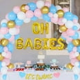 thumbnail image 2 of Twins Baby Shower Decorations It's Twins Glitter Paper Banner Pink and Blue Balloon Garland Kit Oh Babies Foil Balloon Mummy to Be Sash for Twin Gender Reveal Party Supplies, 2 of 6
