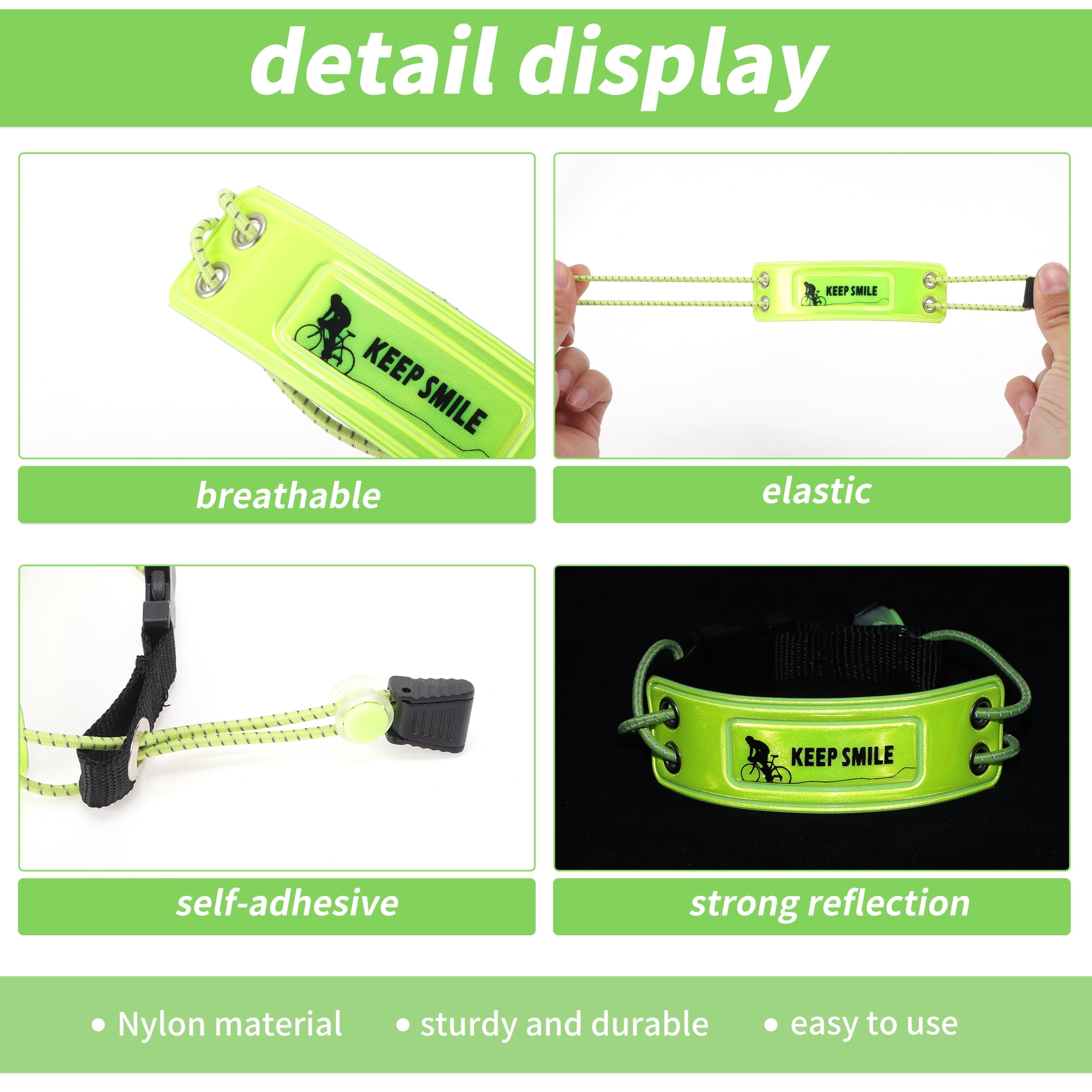 Unique Bargains Bicycle Reflective Band Elastic Reflective Tape for Cycling