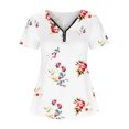 thumbnail image 3 of Camiseta suelta de manga corta con cuello en V informal con estampado de cremallera a la moda para mujer OAVQHLG3B Store  lin121212, 3 of 3