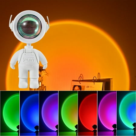 

Pinshui Astronaut Sunset Projection Lamp Creative Robot LED Night Light for Bedroom