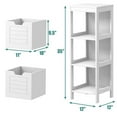 thumbnail image 2 of Narrow Wooden Bathroom Cabinet with Switchable Drawers, Freestanding Storage Organizer for Small Spaces, Modern 3-Layer Design for Home Office, White, 2 of 5