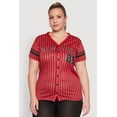 thumbnail image 2 of Womens Plus Size Striped New York Print Jersey Mesh Tee, 2 of 5