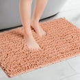 thumbnail image 2 of Unique Bargains Chenille Bathroom Rugs Non-Slip Bath Rugs Plain Washable Soft Shower Mat Pink 20" x 32", 2 of 6
