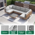 thumbnail image 2 of LazySunsets 7-Piece All Weather Light Gray Wicker Patio Sectional Conversation Set, Water Resistant Thick Cushions & Tempered Glass Coffee Table for Backyard Poolside Porch, 2 of 8