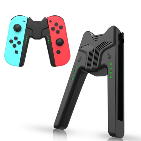 Charging Grip Fit for Nintendo Switch Joy-Con Controllers, TSV Controller Left & Right Charging Grip, Portable V-Shaped Wireless Game Handle Bracket for Switch Joy-Cons, Fast Charging While Play