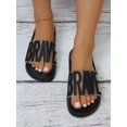 thumbnail image 2 of Women Letter Graphic Single Band Slides, Fashion Outdoor PVC Slides, 2 of 4