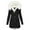 w93# Black161, variant on Wuxian Womens Winter Jacket Mid Length Hooded Plus Size Zip Front Long Sleeve Fuzzy Thick Line Warm Coat With Pockets Tunic Top Solid Color Outerwear,Black,L