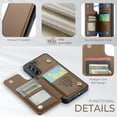 thumbnail image 5 of for Samsung Galaxy S21 FE Premium PU Leather Back Case, Multiple Card Slots Design, Double Magnetic Clasp Study Kickstand RFID Blocking Classic Phone Cover for Samsung Galaxy S21 FE, Brown, 5 of 9