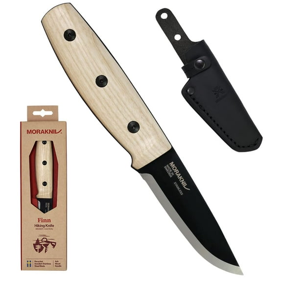 Morakniv Morakniv Knives Finn BlackBlade Fixed Knife Ash Wood 3.4in Drop Point FS14083