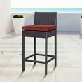 thumbnail image 2 of Modway Convene 27.5" Wicker / Rattan Patio Bar Stool in Espresso/Currant Red, 2 of 2