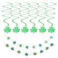 thumbnail image 3 of 8pcs Glitter Green Shamrock Spiral Decorations for St. Patrick's Day Party Festive Indoor Outdoor Garland Set with Lucky Clover Theme, 3 of 3