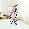 thumbnail image 2 of Coerni New Born Flannel Jumpsuit Cute Animal Fleece Hooded Romper Warm Zip up Thick Suit Baby Bodysuit Halloween Crawling Overall, 2 of 4