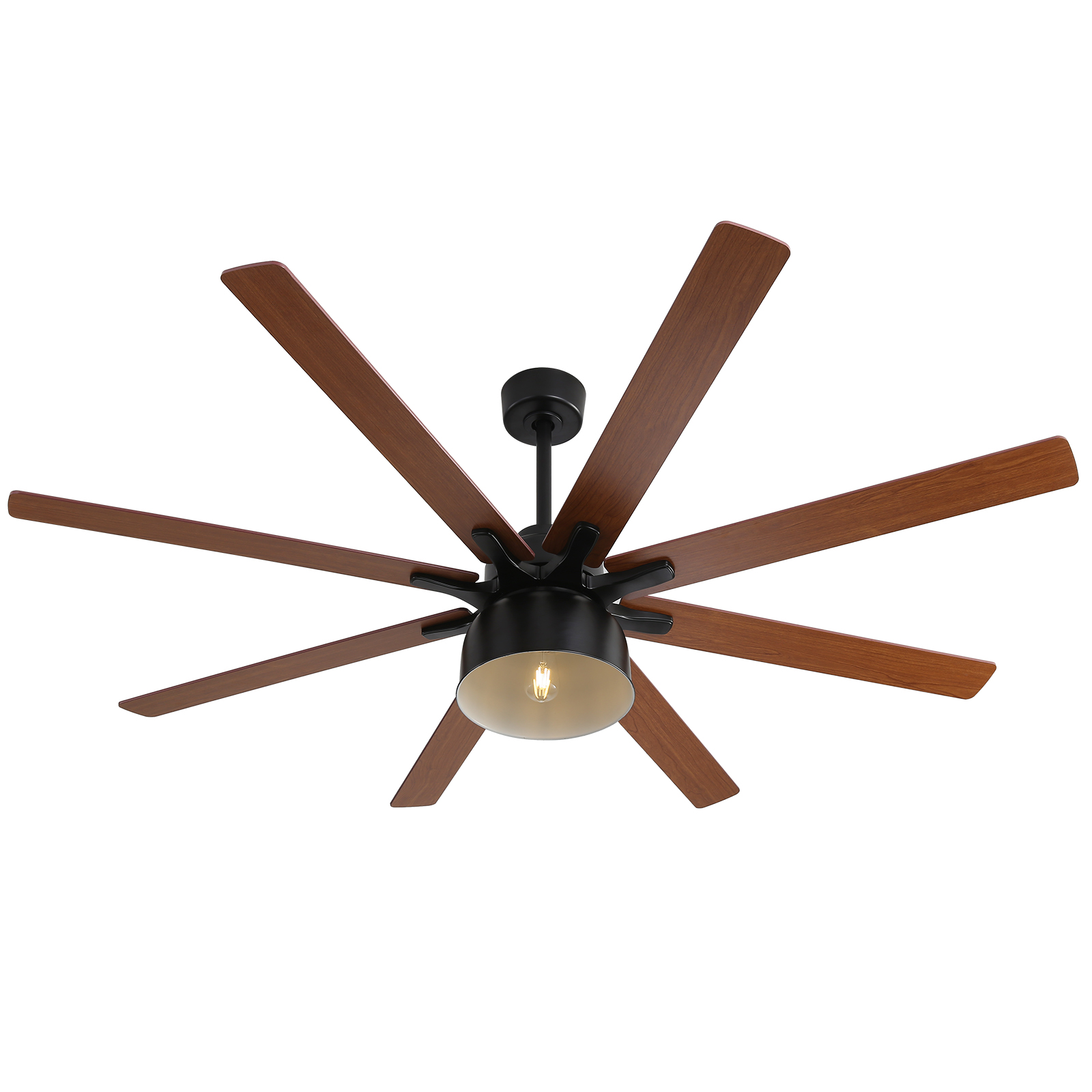 Sofucor 52 Inch Low Profile Ceiling Fan with Light Bulb Replaceable and Remote Control, 8 Blade Ceiling Fan with 3 Downrod, Max Airflow 7000CFM
