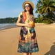 thumbnail image 4 of Balery Colorful Wave Dragon Head Vestidos sueltos de manga corta para mujer, vestidos de verano 2025, vestidos casuales de corte A con vuelo., 4 of 6