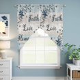 thumbnail image 6 of Blue Texas Star Swag Valances for Windows 2 Pack Vintage Berry Faith Love Home Blue Khaki Wood Grain Swag Kitchen Curtains 36 Inches Long Rod Pocket Short Window Treatment for Kitchen 28"x36", 6 of 9
