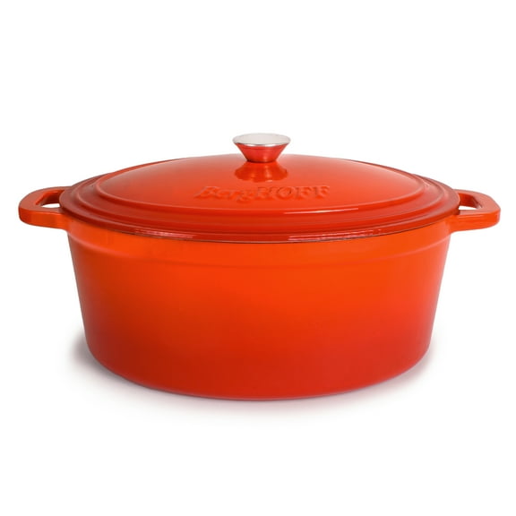 BergHOFF Neo Cast Iron 8qt. Oval Dutch Oven 13" with Lid, Orange