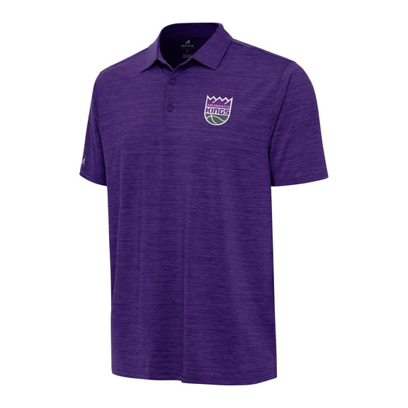 Men's Antigua Heather Purple Sacramento Kings Layout Polo