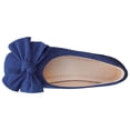 thumbnail image 5 of Blue Womens Loafers Bow Detail Flat Shoes Soft Sole Round Toe Casual Wear for Daily Use Office Indoor Outdoor Slip On Flats Blue Size 6.5, 5 of 9