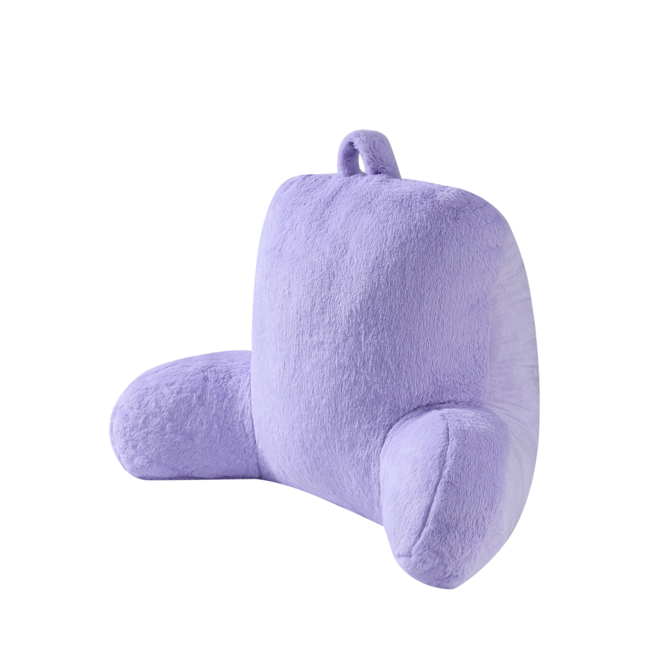 Mainstays Faux Fur Plush Bedrest Pillow, Specialty Size, Lilac Bud